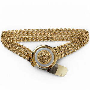 Medusa Head Gold Chain Belt Y2K McBling Statement – New